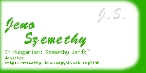 jeno szemethy business card